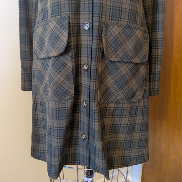 90's Schoolgirl style green plaid dress - Picture 3 of 10